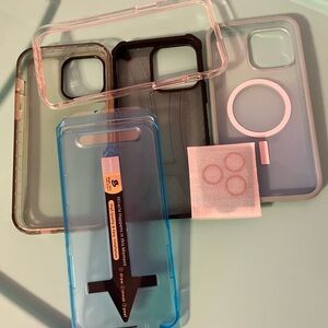 Transparent and Blue Phone Case Set iPhone 14 Pro Max